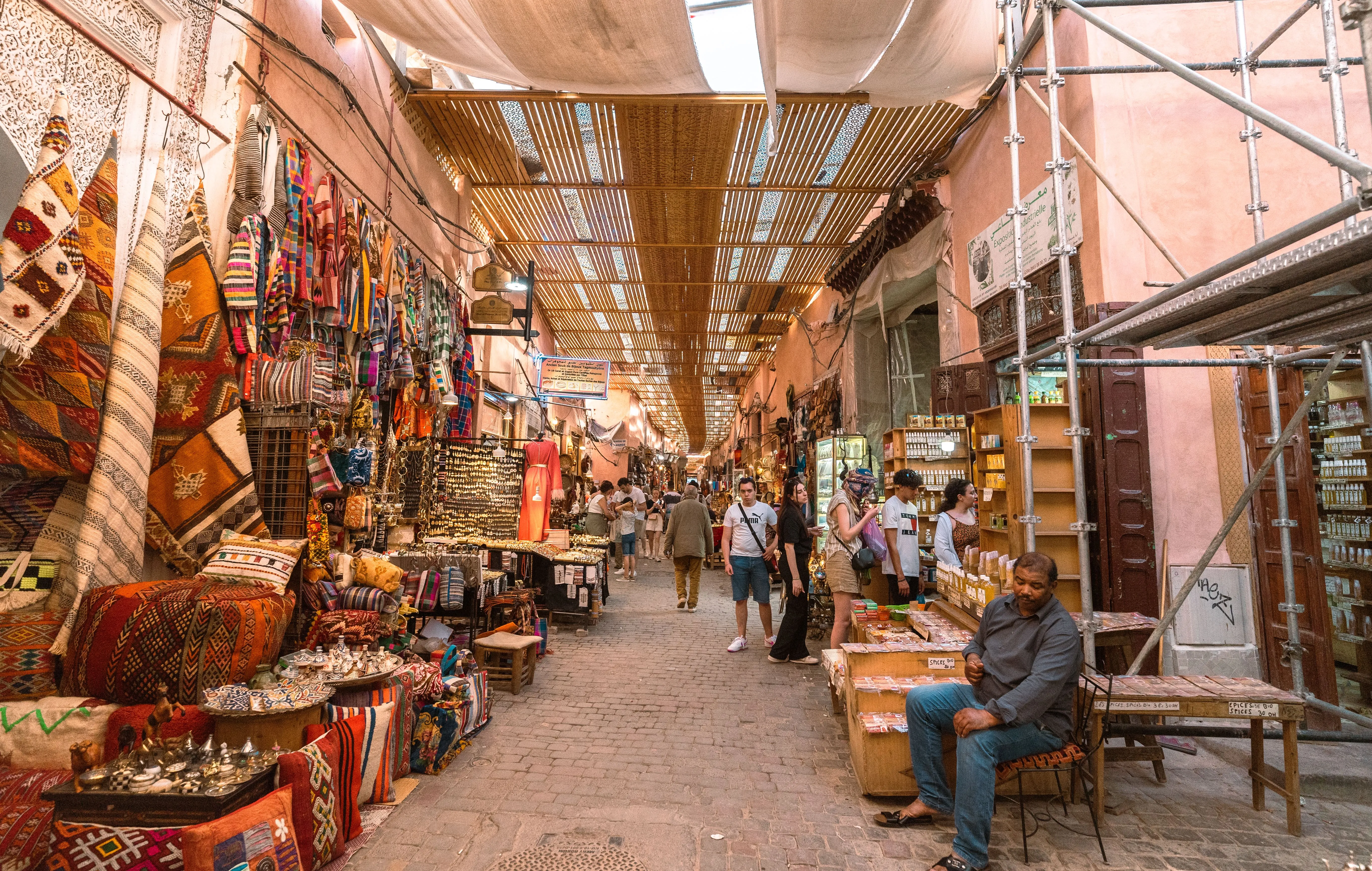 Warm street in the Marrakech medina