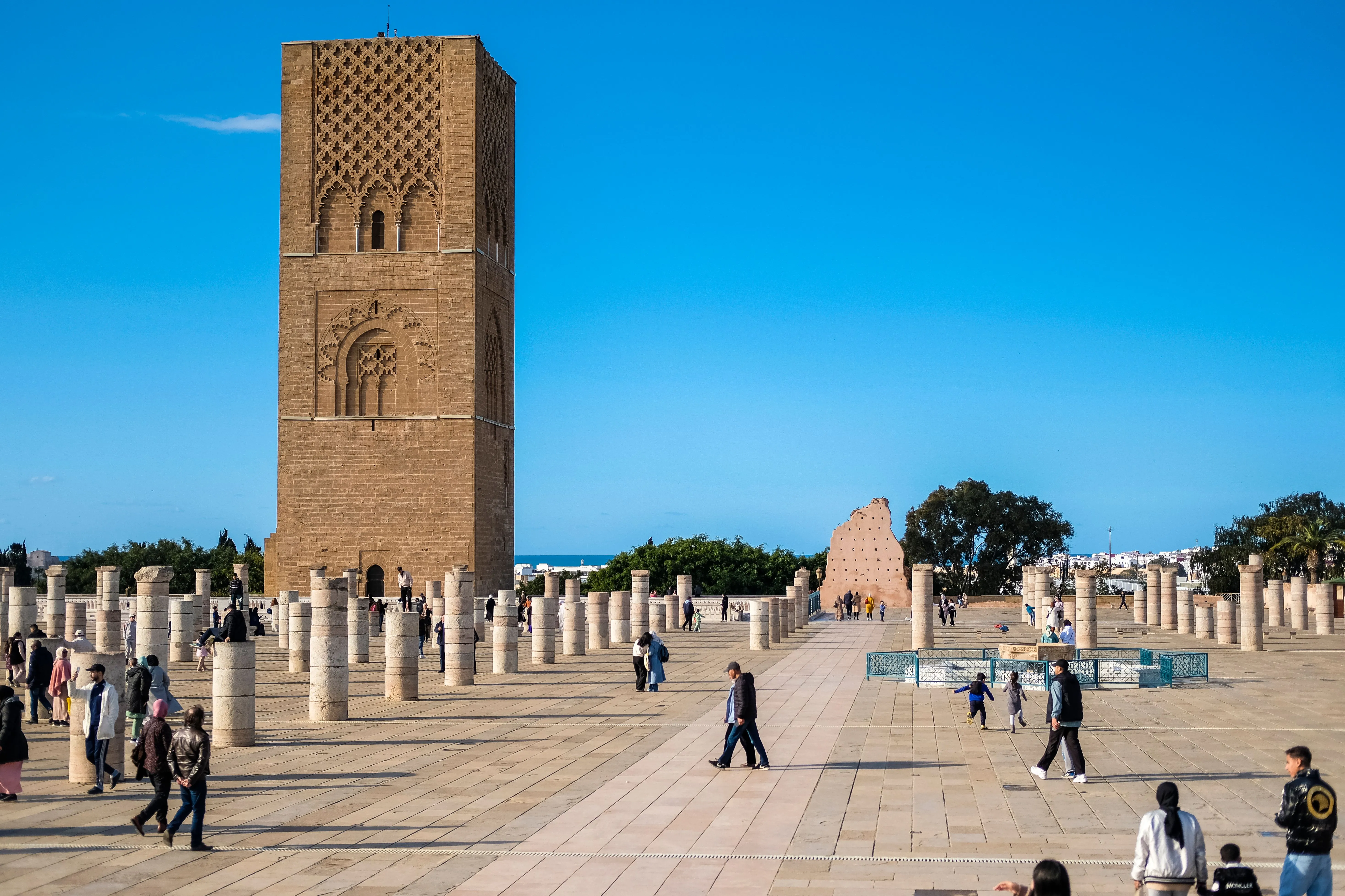 Hassan Tower and historic columns in Rabat, Morocco
